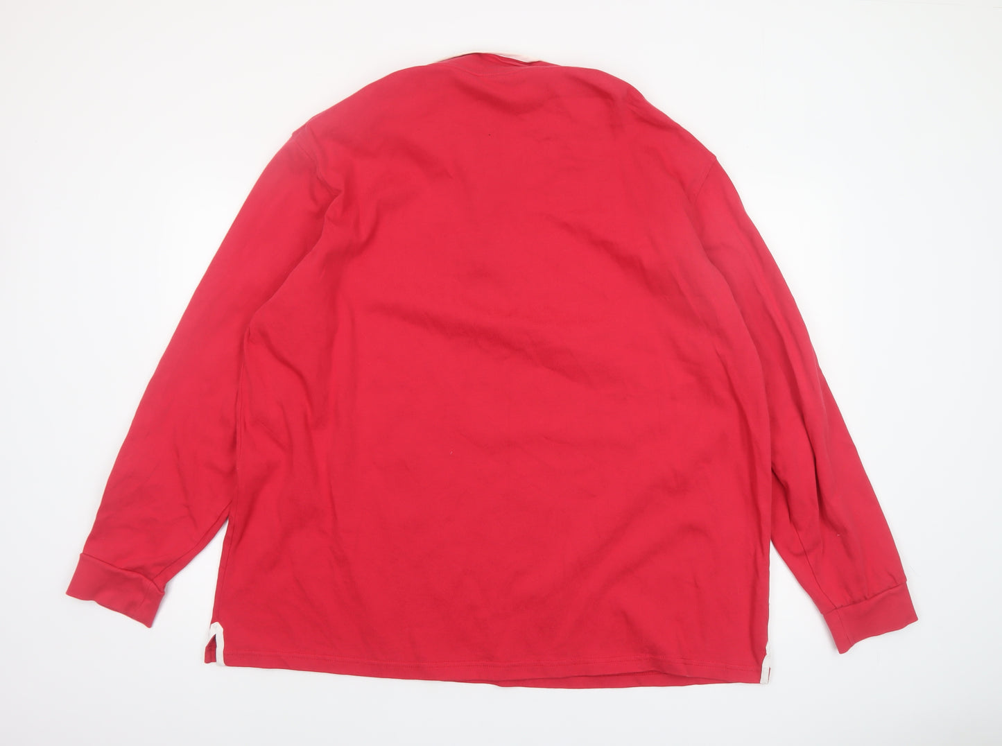 Cotton Traders Men's Red 3XL Long Sleeve Collared Casual Shirt