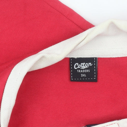 Cotton Traders Men's Red 3XL Long Sleeve Collared Casual Shirt
