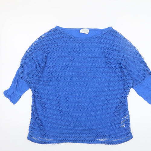 Savida Women’s Blue Crochet 3/4 Sleeve Camisole Blouse Size 16