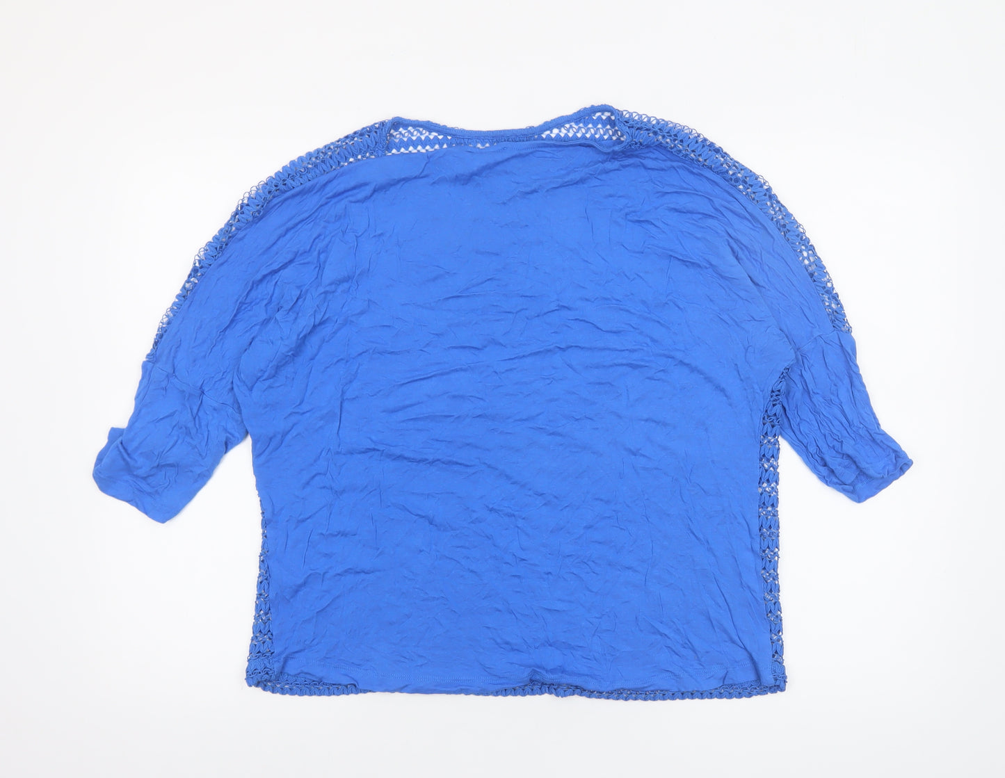 Savida Women’s Blue Crochet 3/4 Sleeve Camisole Blouse Size 16