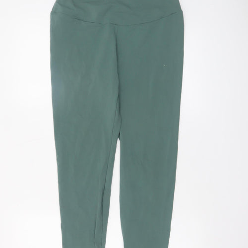 Oysho Womens Green XL Leggings Yoga High Waist Stretch Trousers