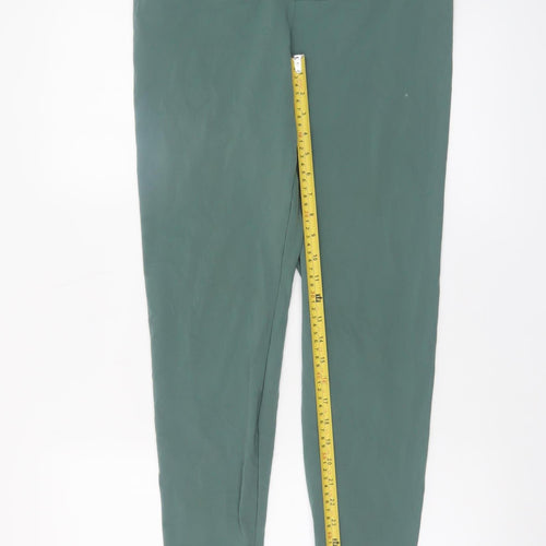 Oysho Womens Green XL Leggings Yoga High Waist Stretch Trousers