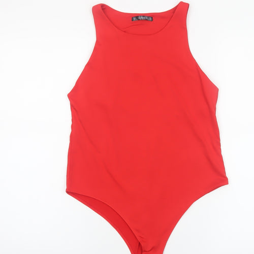 Dunnes Women Red Bodysuit Medium Sleeveless Scoop Neck Stretch