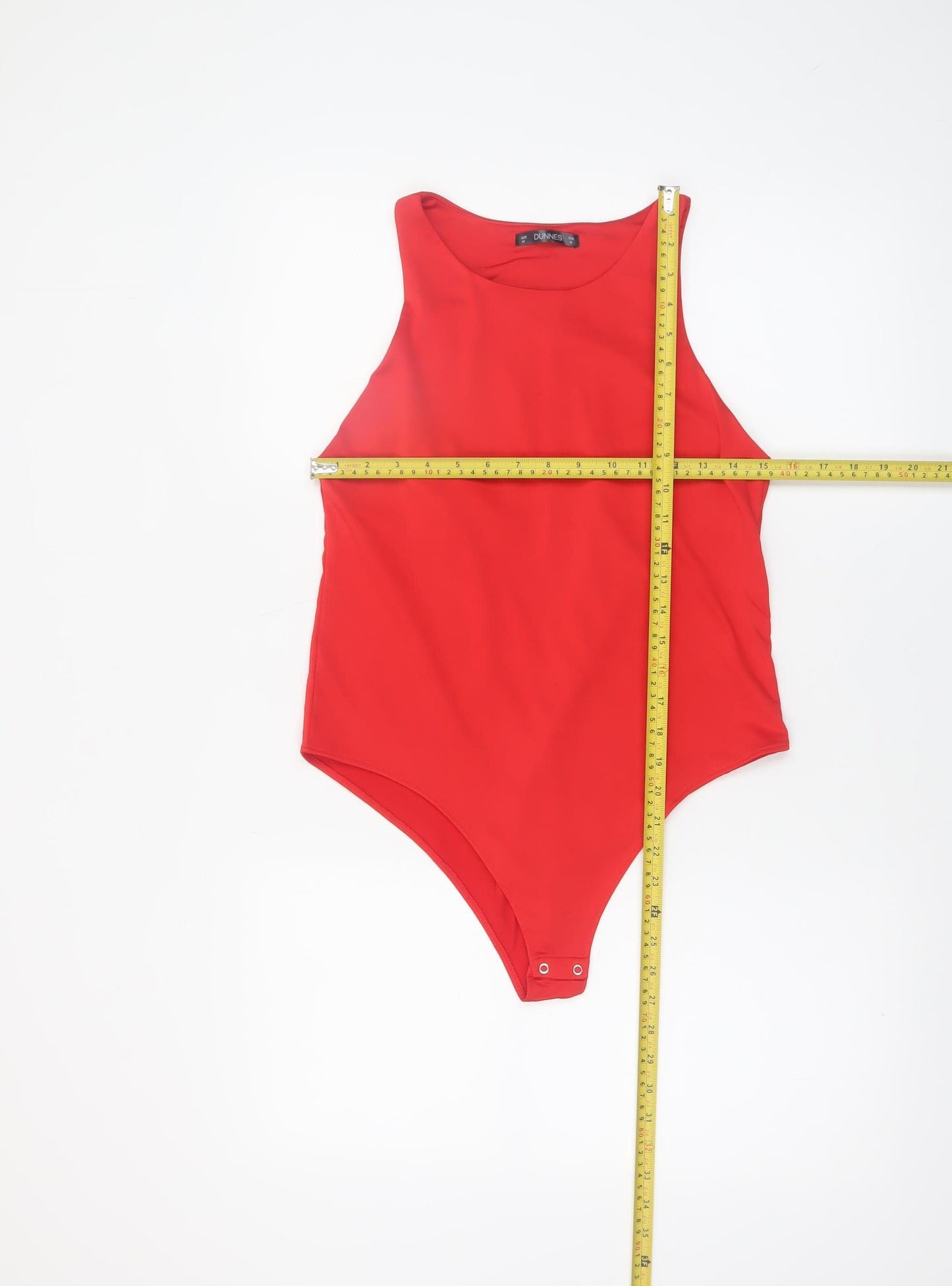 Dunnes Women Red Bodysuit Medium Sleeveless Scoop Neck Stretch