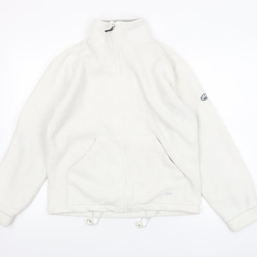 Trespass Womens White Fleece Jacket Size S Full Zip Outdoor Warm Layer