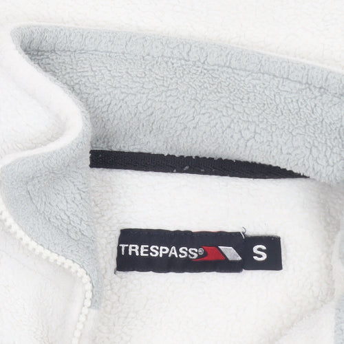 Trespass Womens White Fleece Jacket Size S Full Zip Outdoor Warm Layer