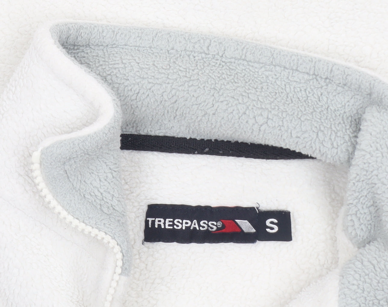 Trespass Womens White Fleece Jacket Size S Full Zip Outdoor Warm Layer