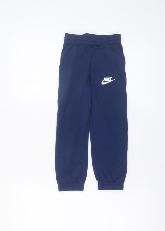 Nike Boys Blue Jogger Trousers 4-5 Years Elastic Waist Sports Pants