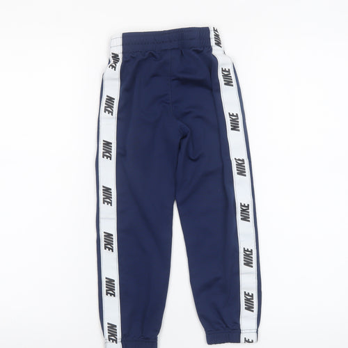 Nike Boys Blue Jogger Trousers 4-5 Years Elastic Waist Sports Pants