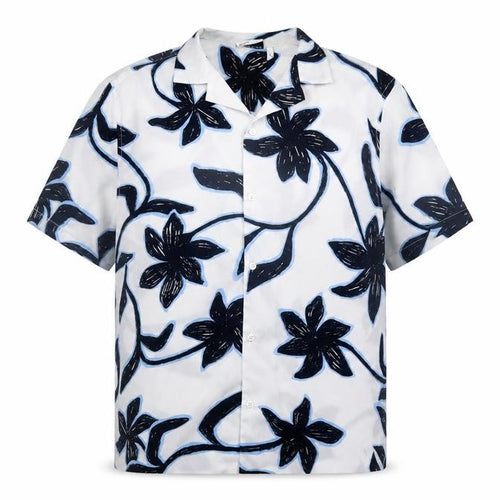 ASOS Men’s White Floral Short Sleeve Button-Up Shirt XS
