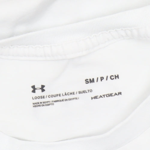Under Armour Men’s White Short Sleeve HeatGear Sport T-Shirt Size S Relaxed Fit