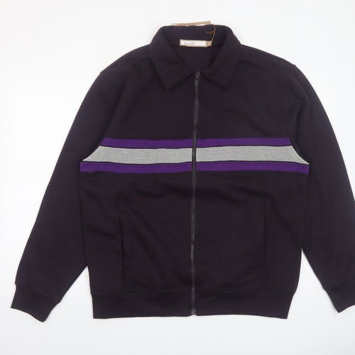 Cavallo Men's Black XL Full Zip Striped Casual Jacket