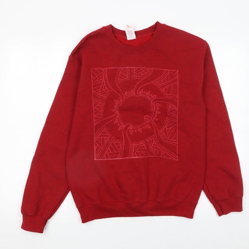Gildan Heavy Blend Red Crew Neck Women's Sweatshirt Size S