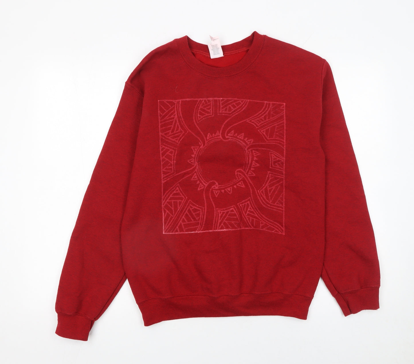 Gildan Heavy Blend Red Crew Neck Women's Sweatshirt Size S
