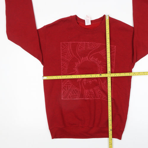 Gildan Heavy Blend Red Crew Neck Women's Sweatshirt Size S