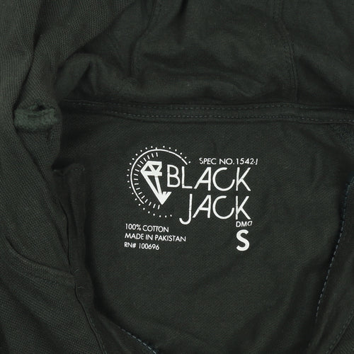 Black Jack Men's Green Full Zip Hoodie Size S Army Style Cotton