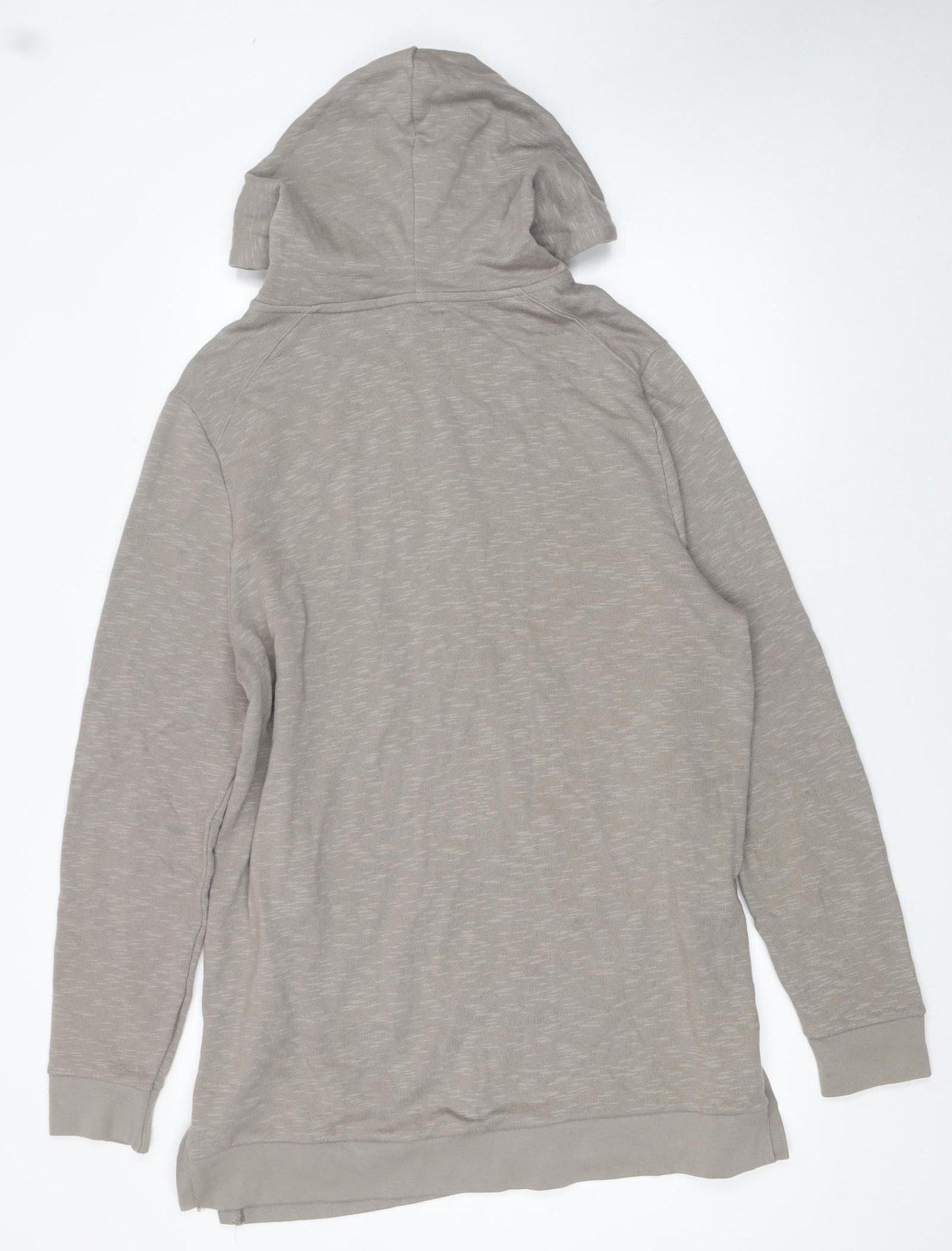 River Island Men's Beige Full Zip Hoodie Size L Cotton Casual
