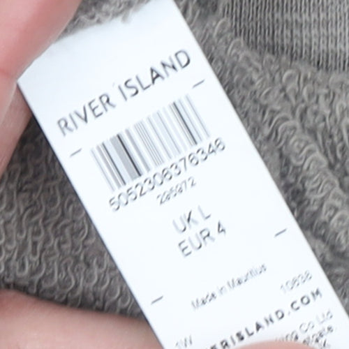 River Island Men's Beige Full Zip Hoodie Size L Cotton Casual
