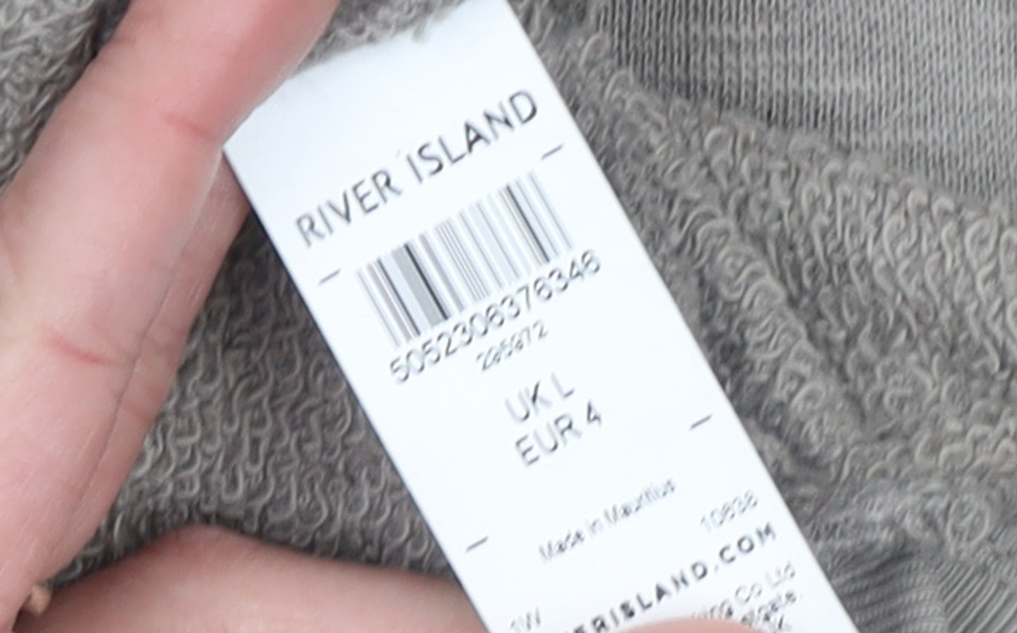 River Island Men's Beige Full Zip Hoodie Size L Cotton Casual
