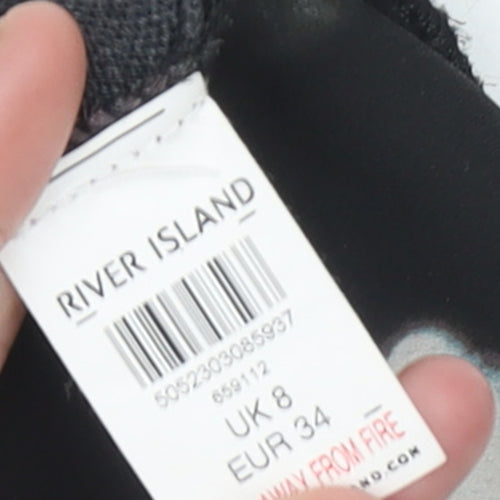 River Island Women Grey Floral Back Pullover Jumper Size 8