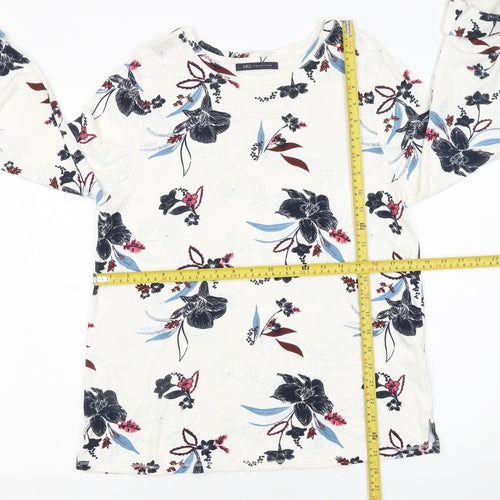 Marks and Spencer Women's Multicoloured Floral Long Sleeve Jersey T-Shirt Size 14