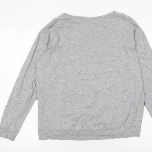 H&M Women Grey Pizza My Heart Pullover Sweatshirt L
