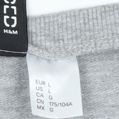 H&M Women Grey Pizza My Heart Pullover Sweatshirt L