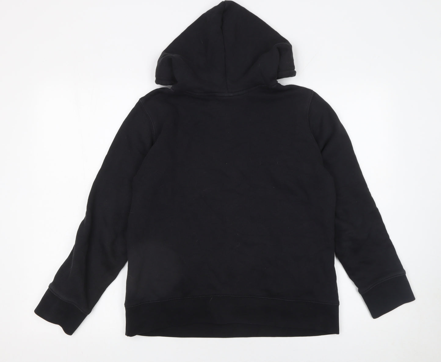 Adidas Womens Black Pullover Hoodie UK 8 Cotton Logo Hooded Sweatshirt