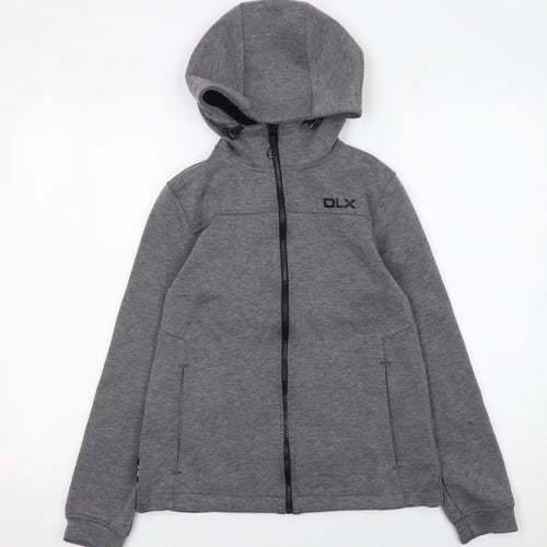DLX Athletic Womens Grey Full Zip Hoodie XXS Polyester Blend