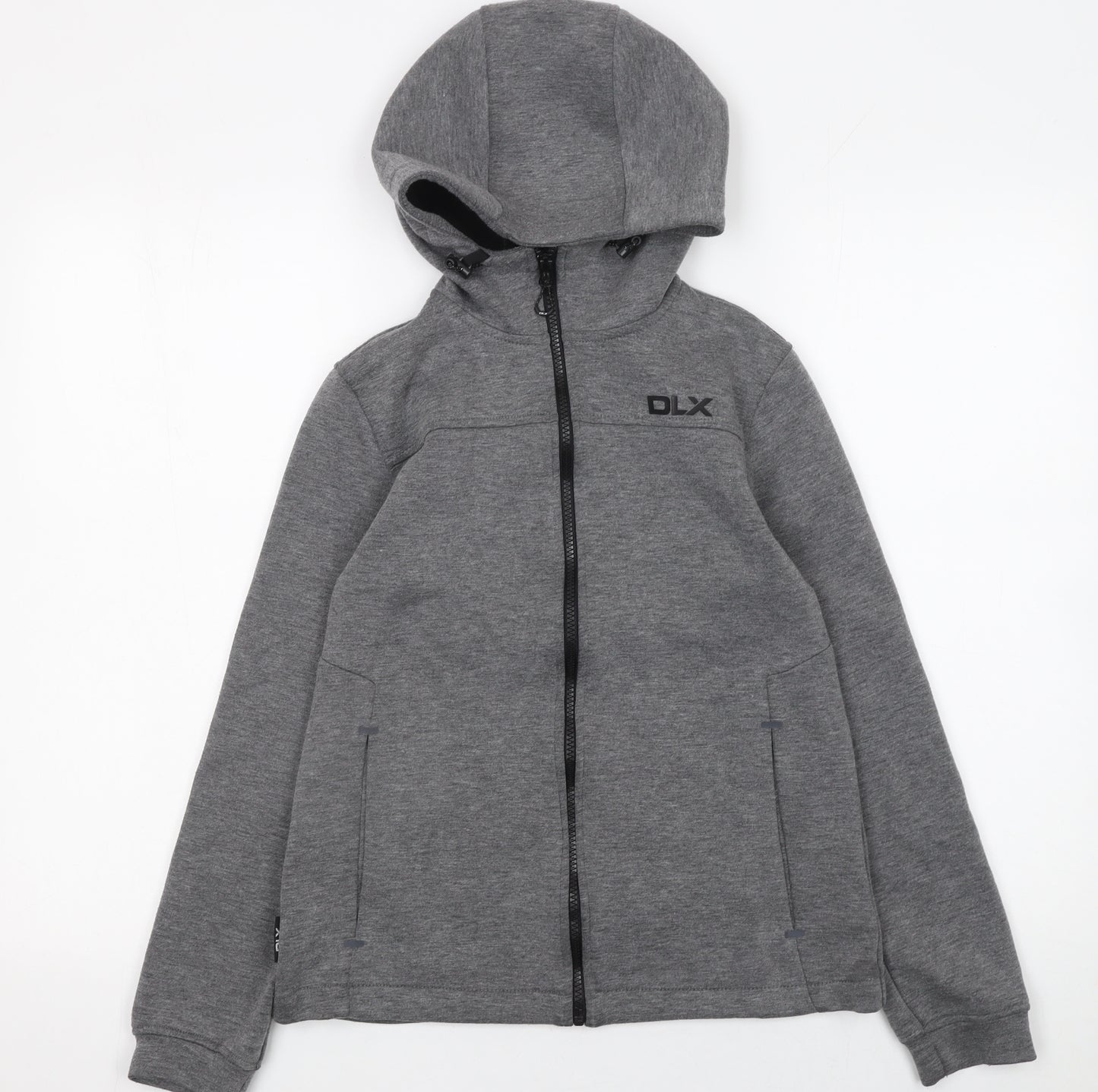 DLX Athletic Womens Grey Full Zip Hoodie XXS Polyester Blend