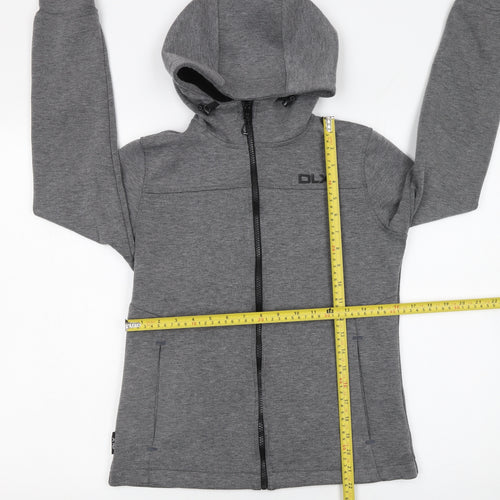 DLX Athletic Womens Grey Full Zip Hoodie XXS Polyester Blend