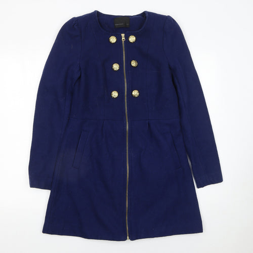 Vero Moda Women's Blue Wool Blend Military Coat XS