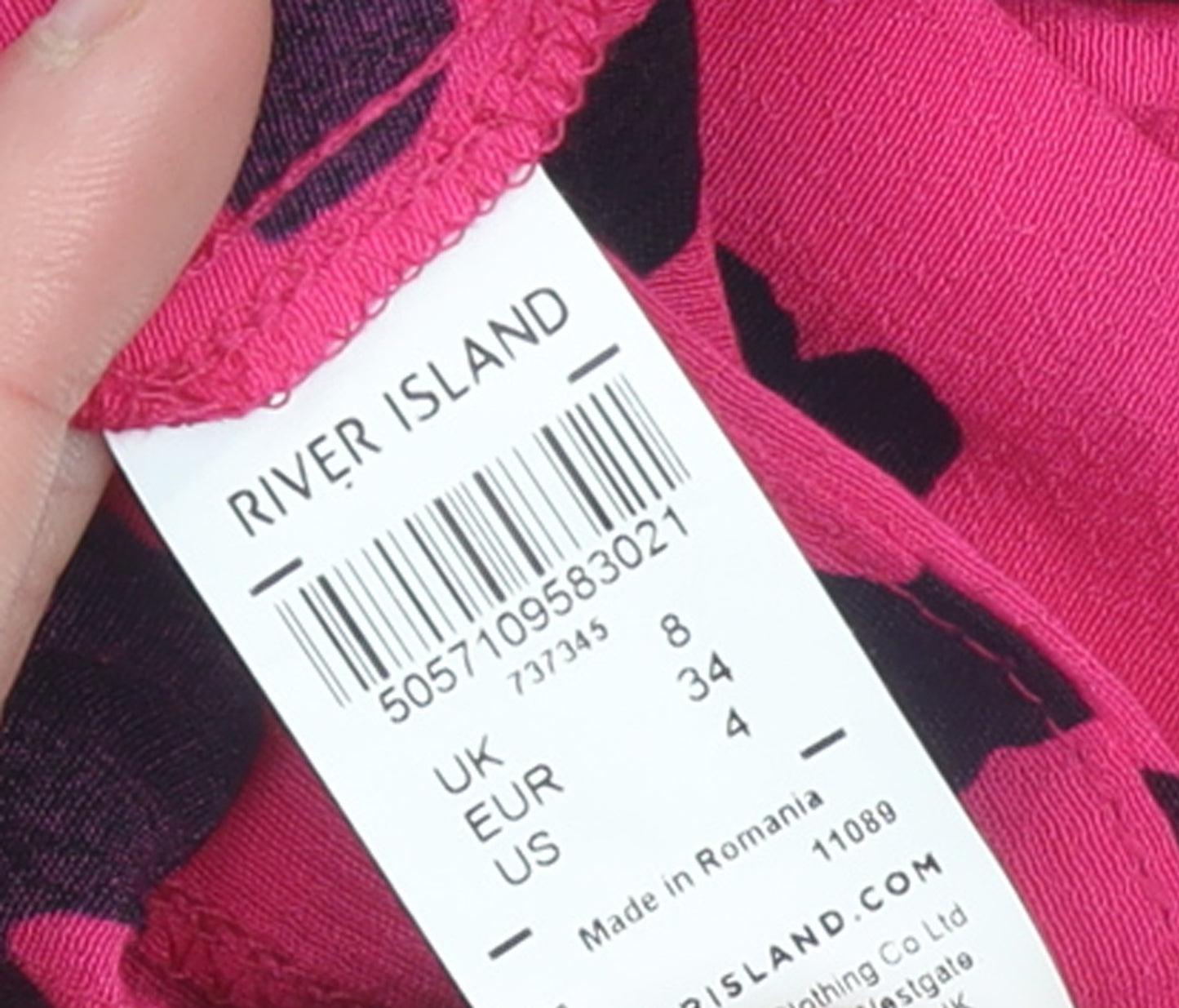River Island Women's Pink Animal Print Blouse Size 8 Viscose Top