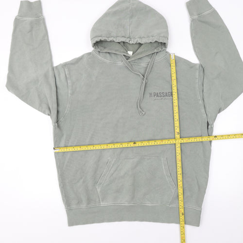 T Name Men's Green Small Pullover Hoodie with Logo Print