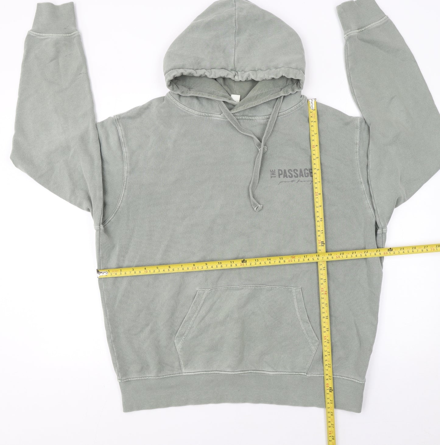 T Name Men's Green Small Pullover Hoodie with Logo Print