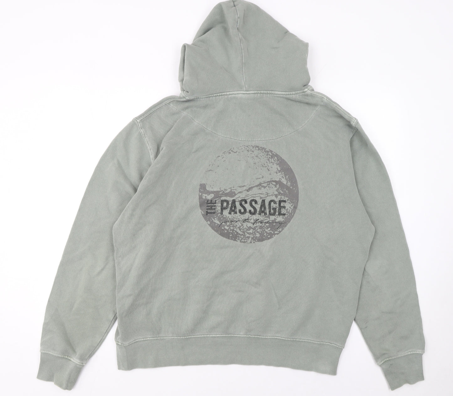 T Name Men's Green Small Pullover Hoodie with Logo Print