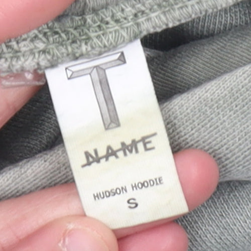 T Name Men's Green Small Pullover Hoodie with Logo Print