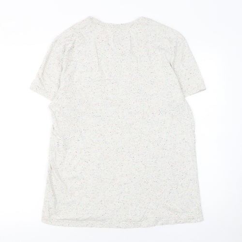 Jack Wills Men's Beige Speckled Slim Fit Crew Neck T-Shirt L