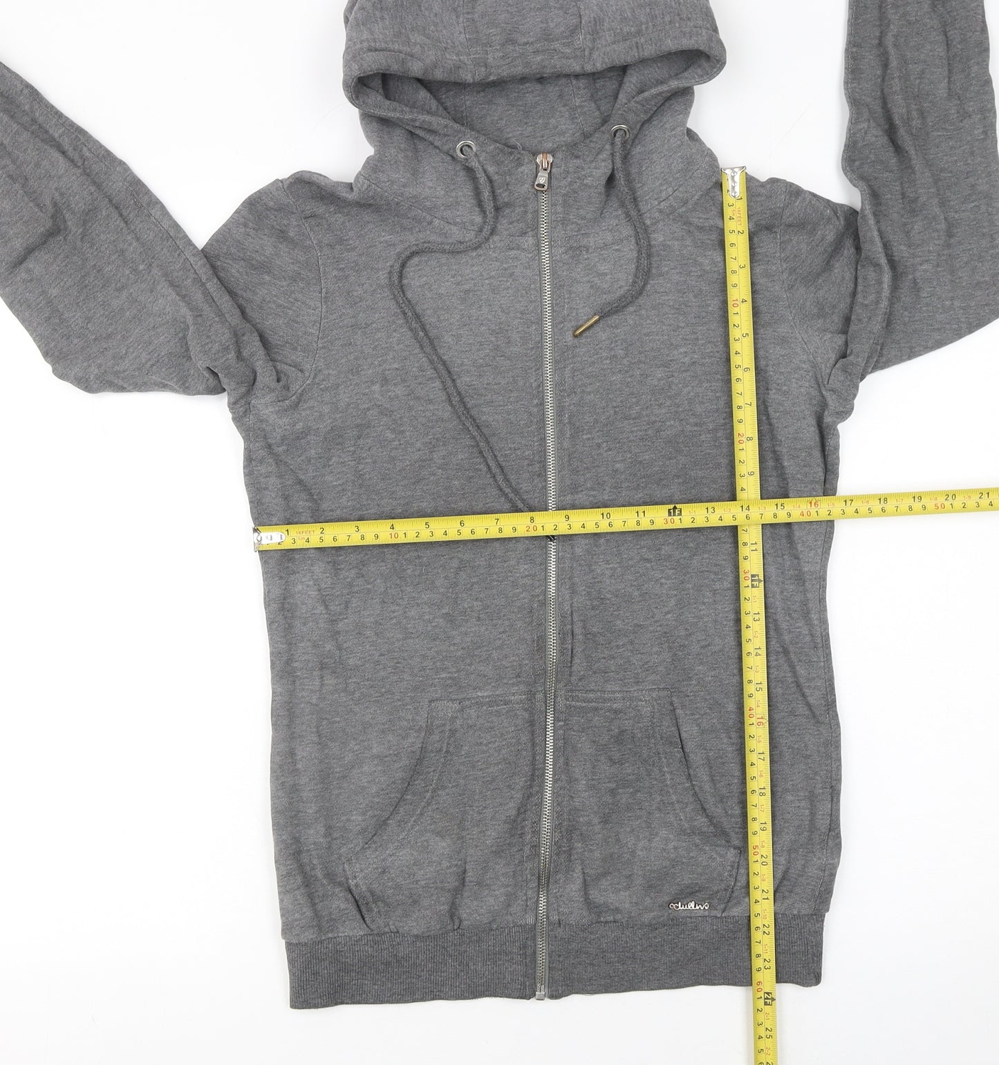 Cluivin Women’s Grey Full Zip Hoodie Size S Cotton Blend Casual