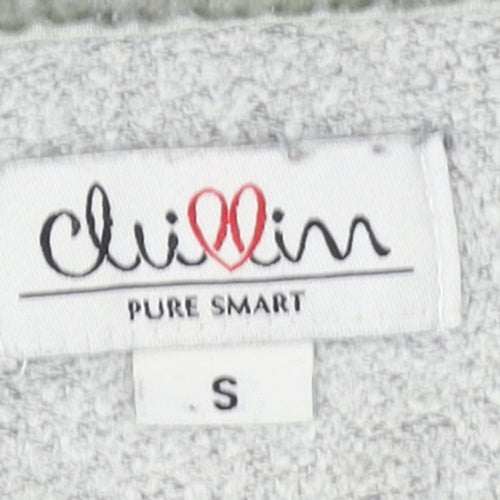 Cluivin Women’s Grey Full Zip Hoodie Size S Cotton Blend Casual