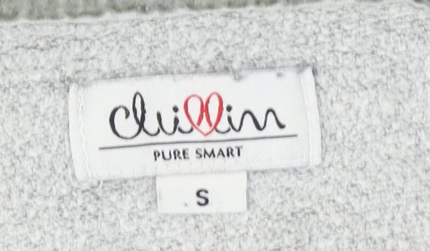 Cluivin Women’s Grey Full Zip Hoodie Size S Cotton Blend Casual