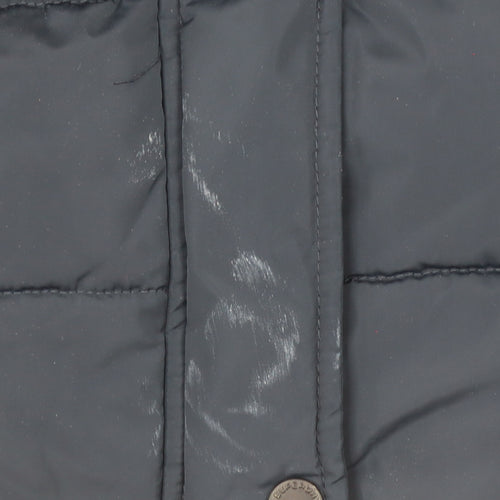 Superdry Women's Blue Faux Fur Hooded Puffer Jacket Size 10