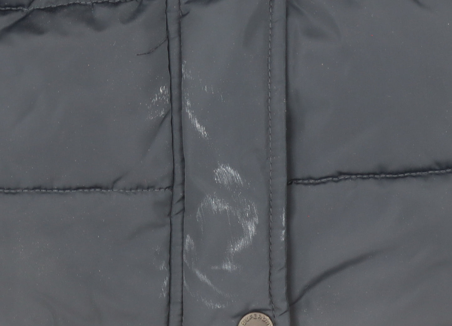 Superdry Women's Blue Faux Fur Hooded Puffer Jacket Size 10
