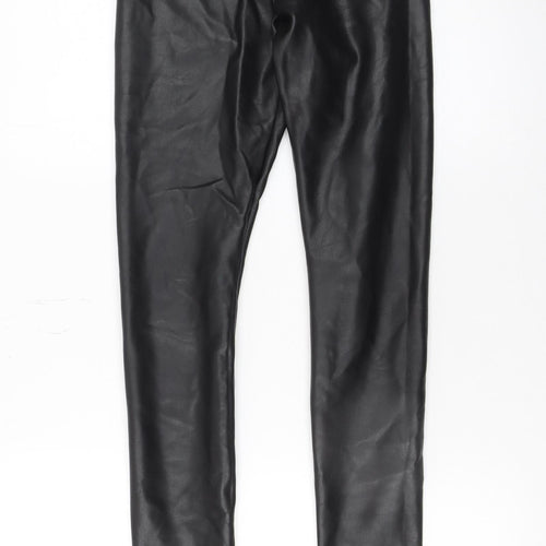 Hollister Women's Black Faux Leather High-Rise Leggings XS