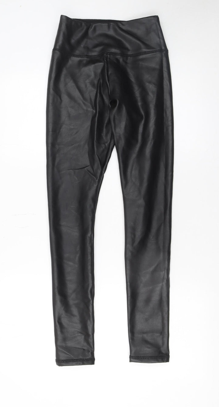 Hollister Women's Black Faux Leather High-Rise Leggings XS