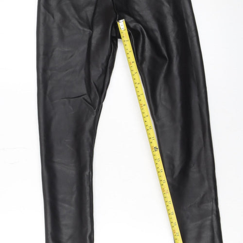 Hollister Women's Black Faux Leather High-Rise Leggings XS