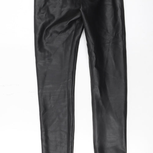 Hollister Women's Black Faux Leather High-Rise Leggings XS