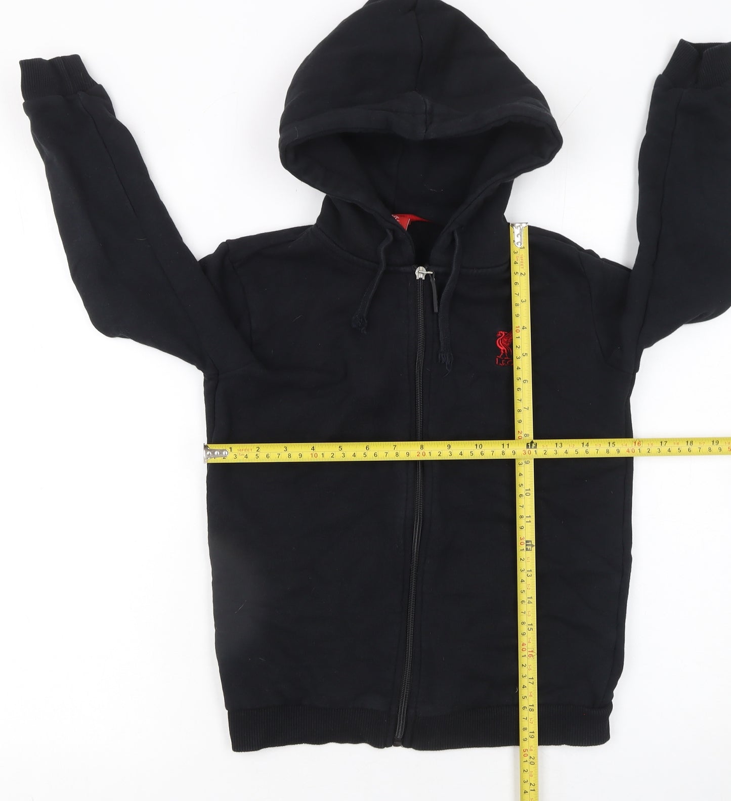 L.F.C. Boys Black Full Zip Fleece Hoodie 9-10 Years Football Logo