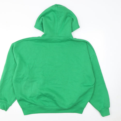 Boohoo Women's Green Small Pullover Hoodie – Casual Relaxed Fit Sweatshirt