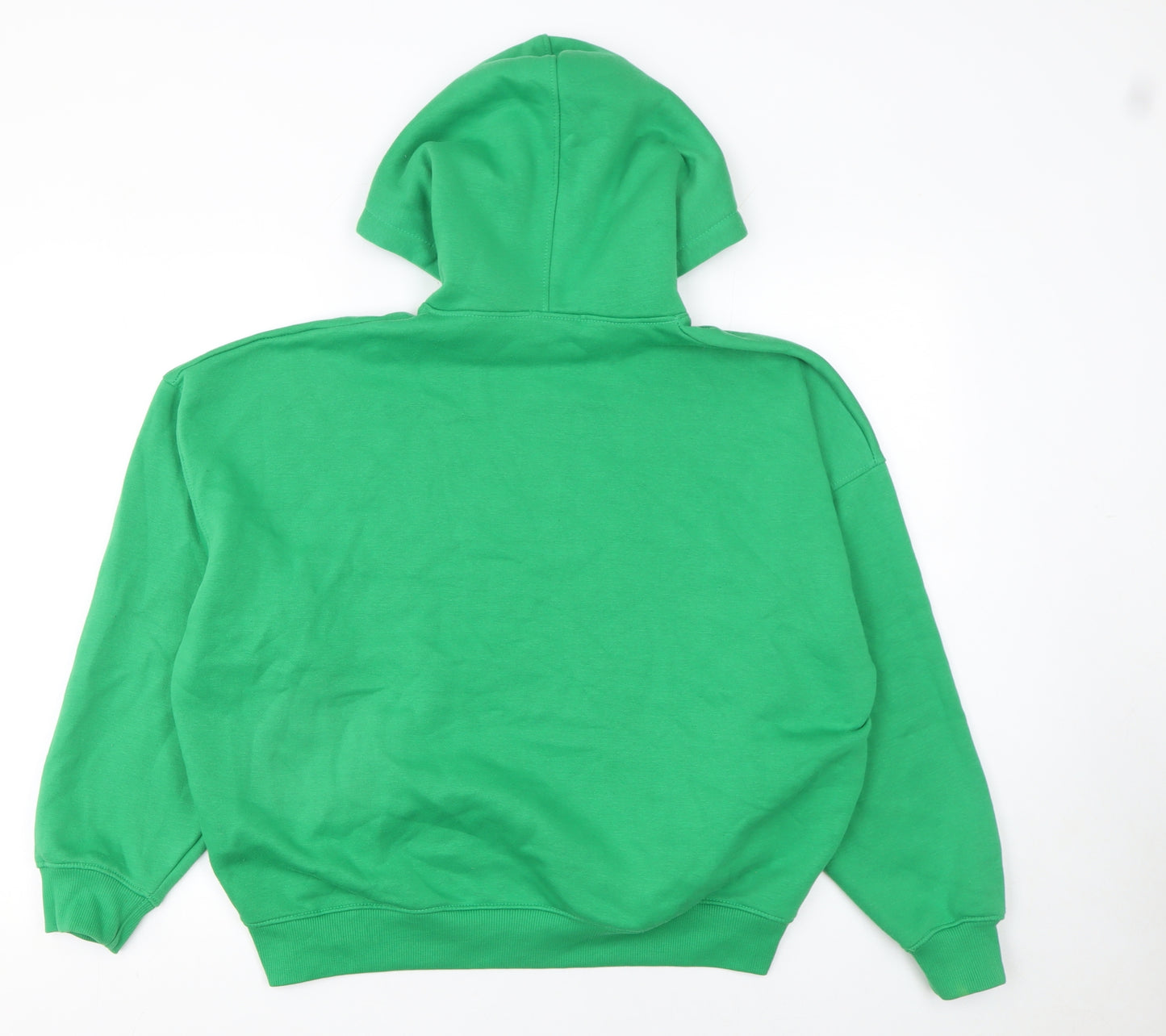 Boohoo Women's Green Small Pullover Hoodie – Casual Relaxed Fit Sweatshirt